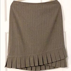 Grey pinstripe Loft A-line skirt
